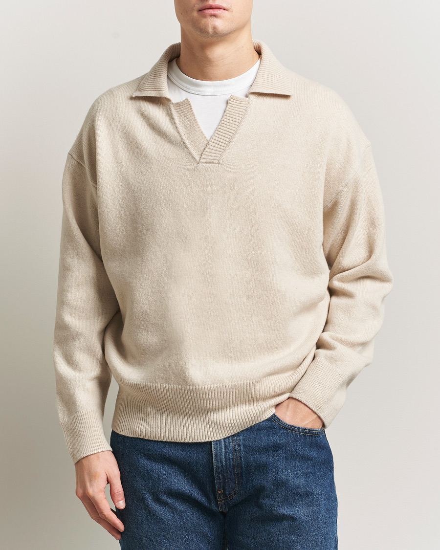 Hombres | Jerséis y prendas de punto | BOSS BLACK | Ucari Wool Knitted Polo Open White