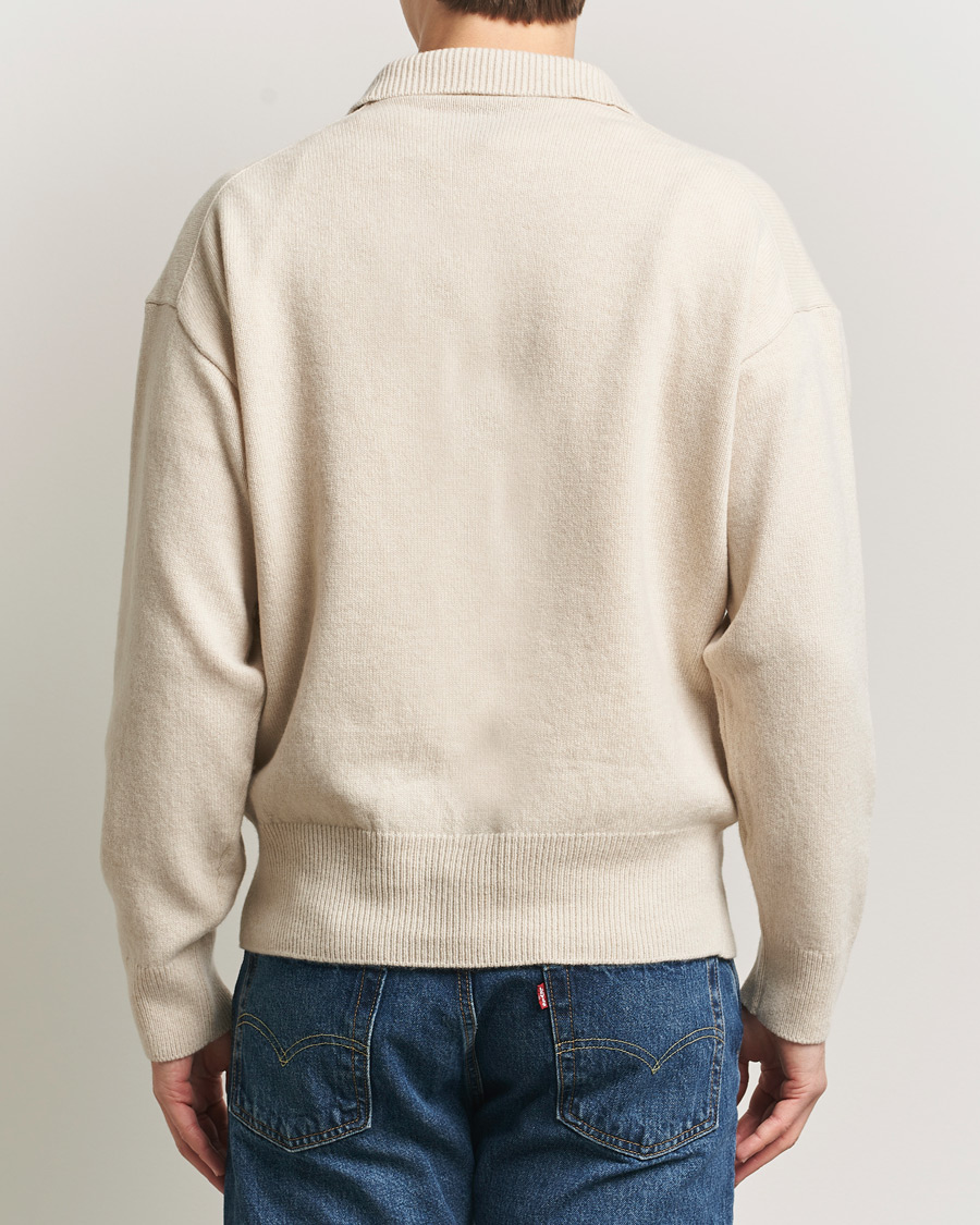 Hombres | Jerséis y prendas de punto | BOSS BLACK | Ucari Wool Knitted Polo Open White