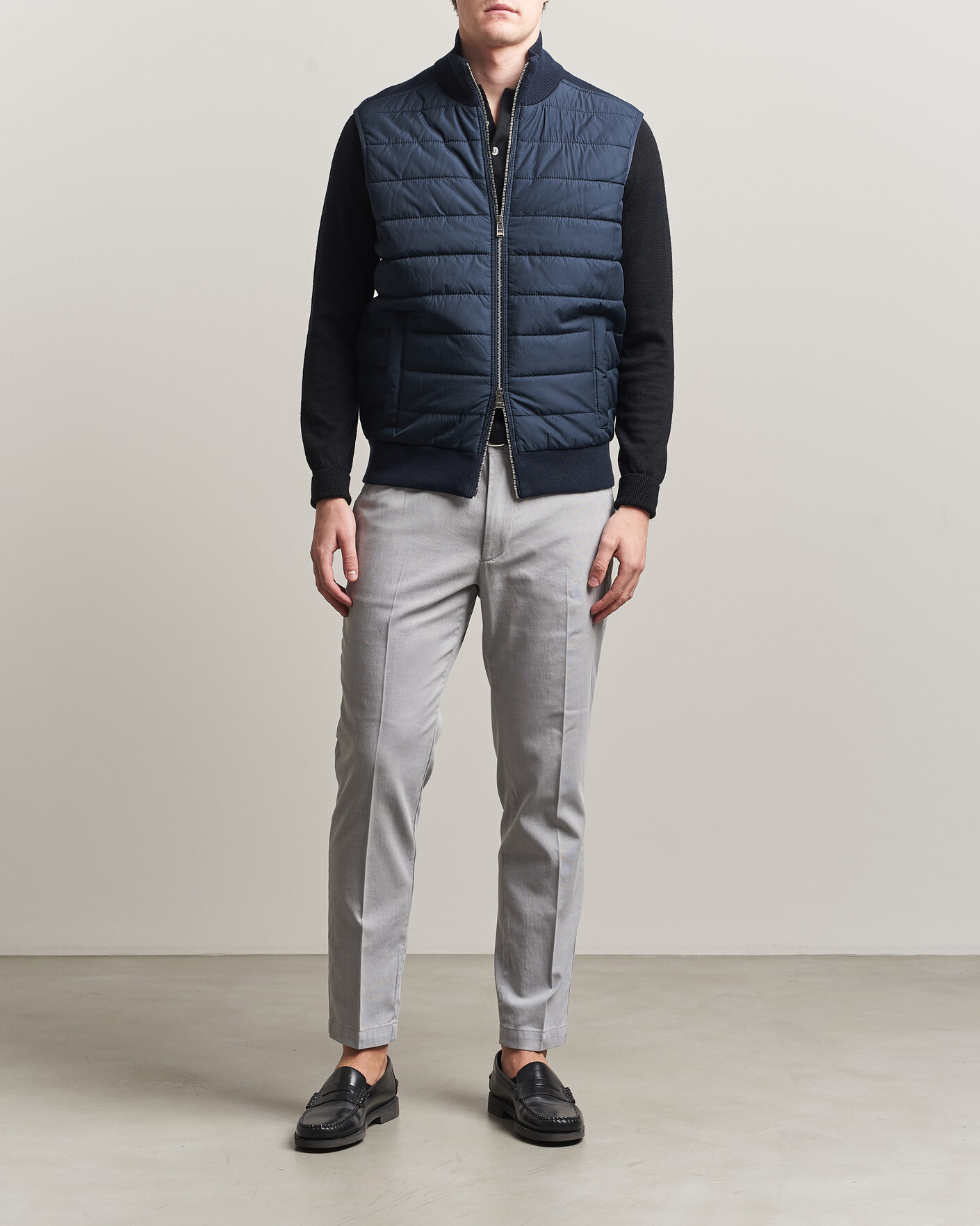 Hombres | Chalecos | BOSS BLACK | Urwin Cotton/Wool Vest Dark Blue