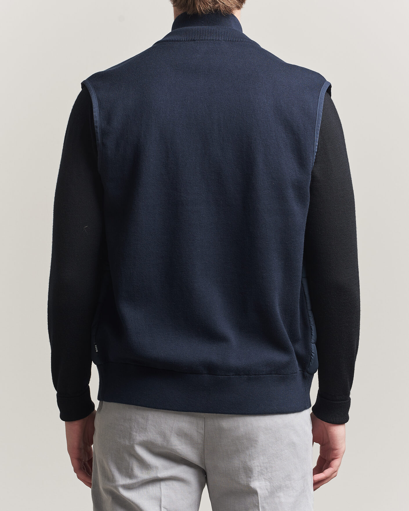 Hombres | Chalecos | BOSS BLACK | Urwin Cotton/Wool Vest Dark Blue