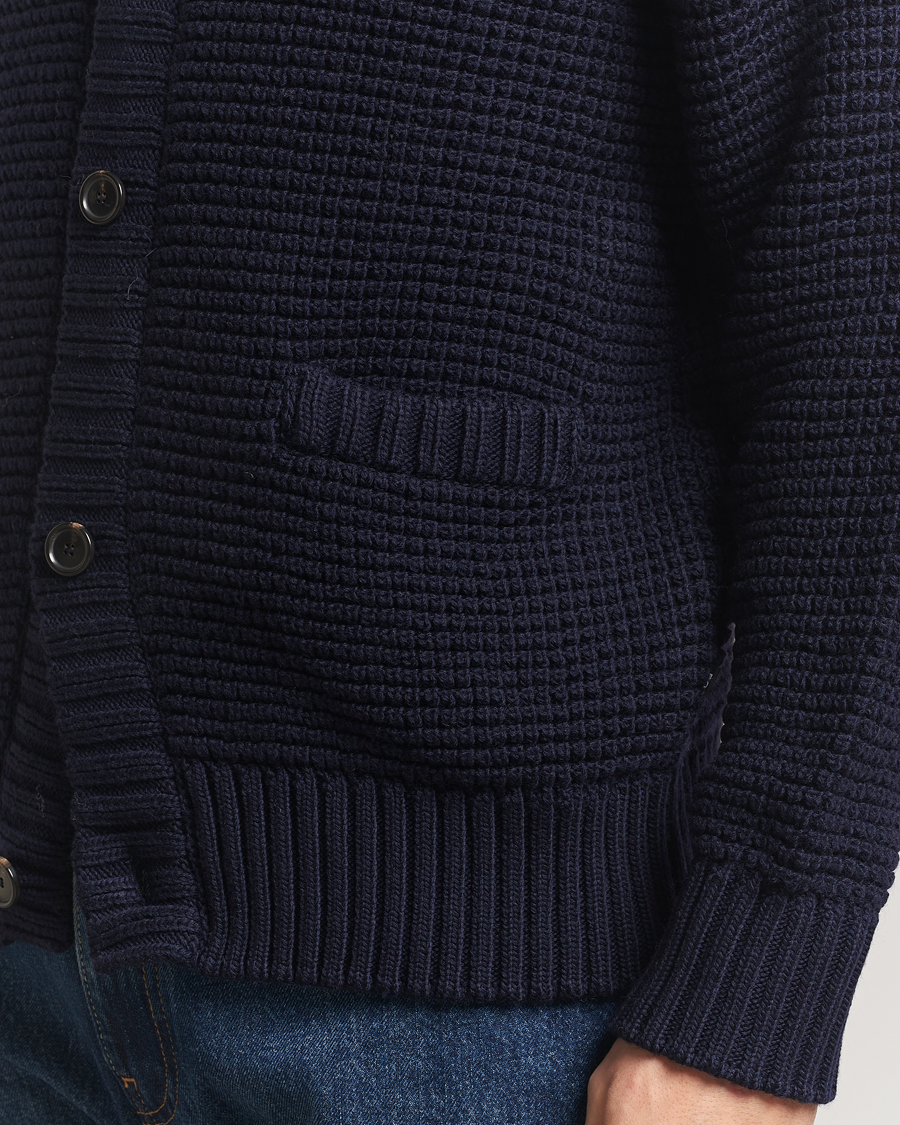 Hombres | Jerséis y prendas de punto | BOSS BLACK | Ulivi Heavy Knitted Cardigan Dark Blue