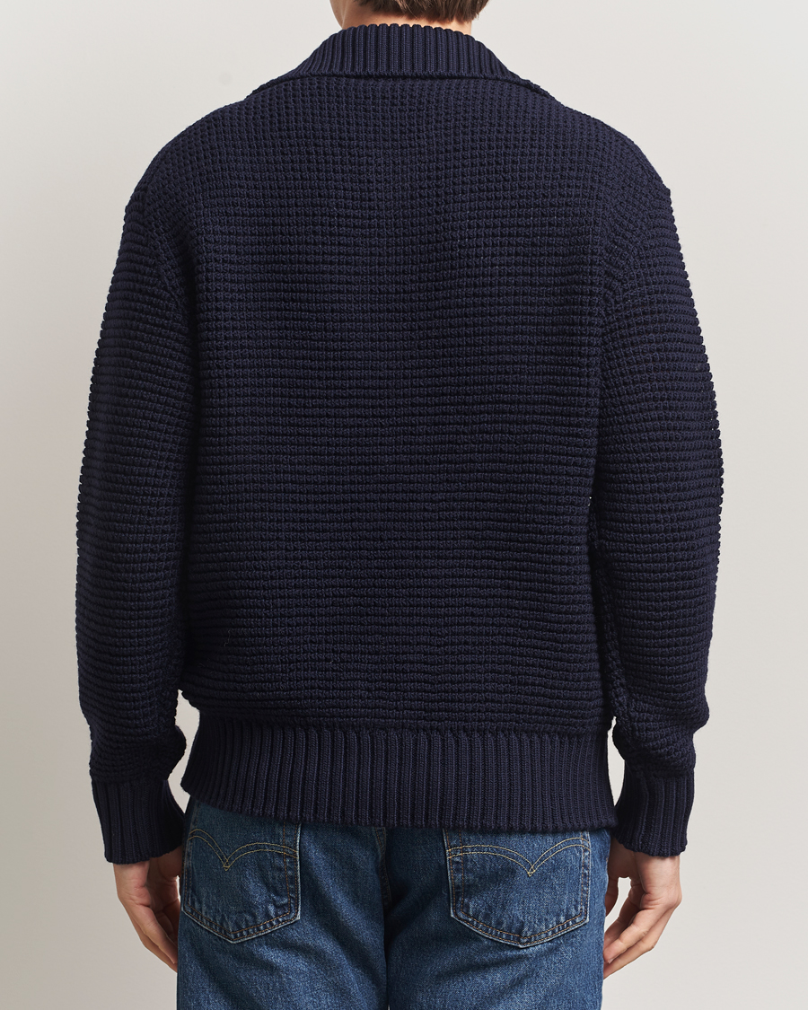 Hombres | Jerséis y prendas de punto | BOSS BLACK | Ulivi Heavy Knitted Cardigan Dark Blue