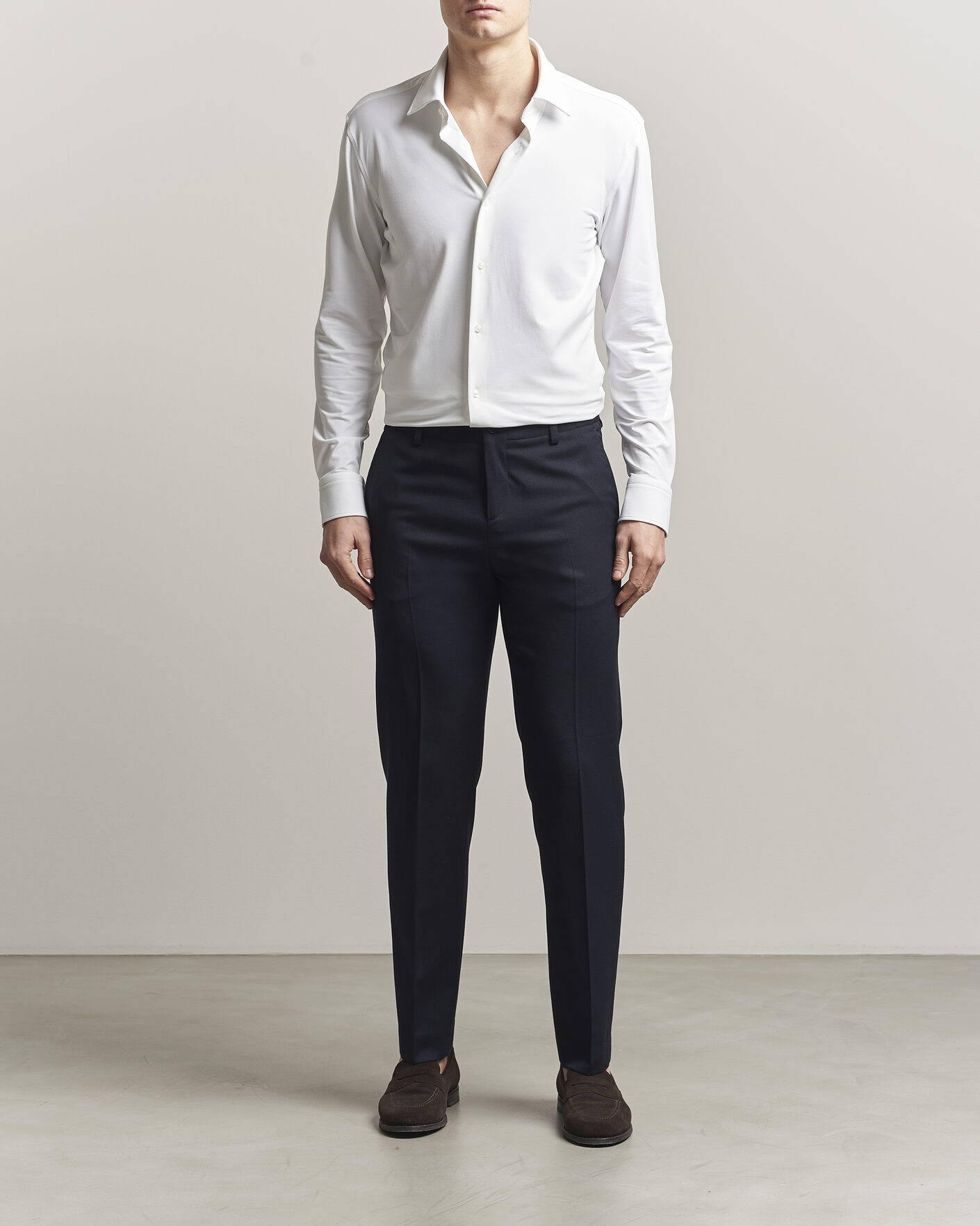 Hombres | Camisas | BOSS BLACK | Hank Structured Jersey Shirt White