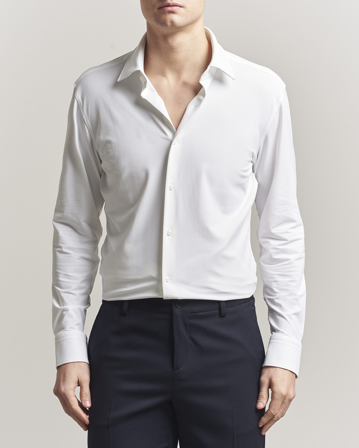 Hombres | Camisas | BOSS BLACK | Hank Structured Jersey Shirt White
