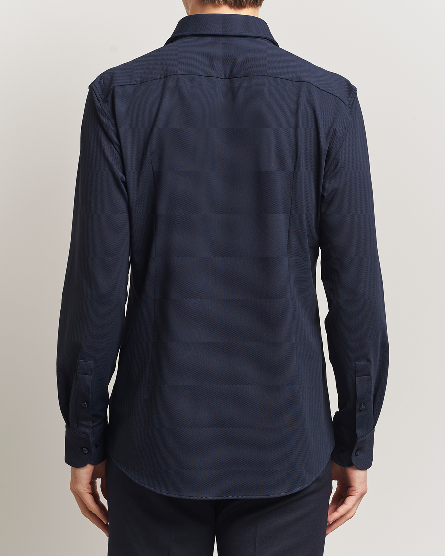 Hombres | Camisas | BOSS BLACK | Hank Structured Jersey Shirt Dark Blue