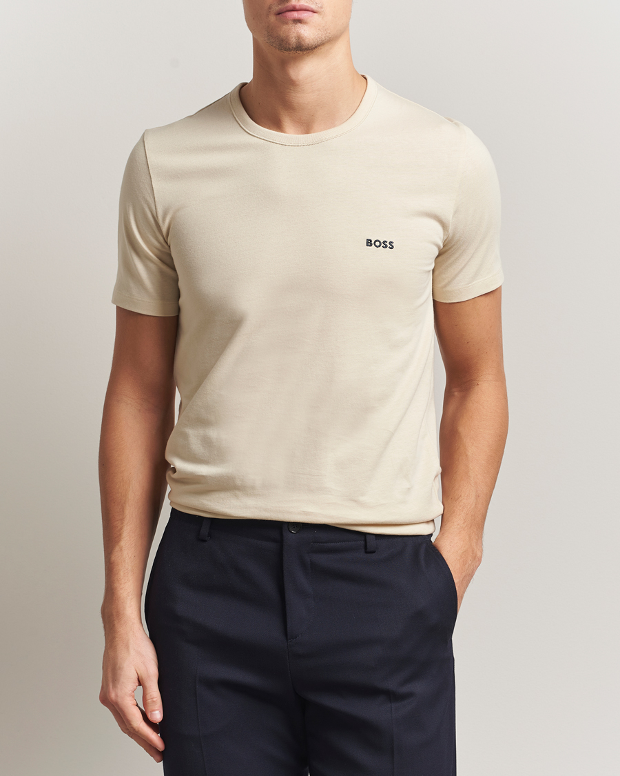 Hombres | Camisetas | BOSS BLACK | 3-Pack Crew Neck T-Shirt Beige/Navy/Black