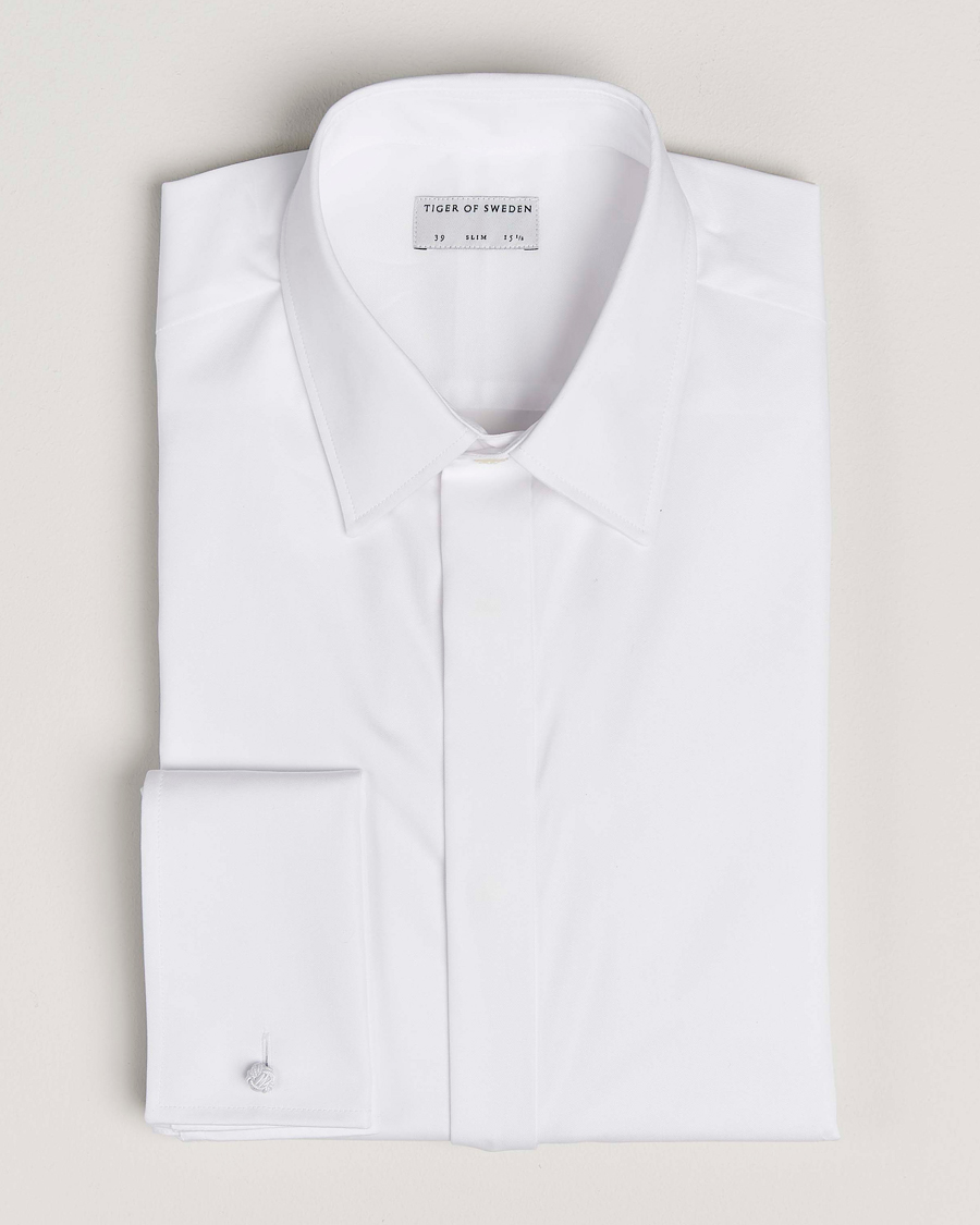 Hombres | Camisas | Tiger of Sweden | Adley Tuxedo Shirt Pure White