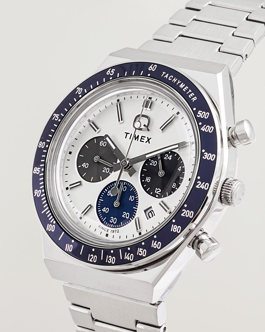 Hombres | Timex Q Chronograph Tonal Sub Dials 40mm White Dial | Timex | Q Chronograph Tonal Sub Dials 40mm White Dial