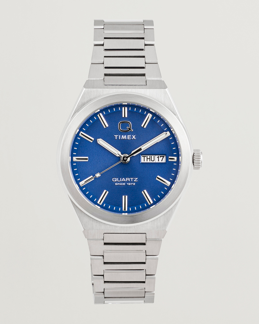 Hombres | Timex Q Continental Day/Date 38mm Blue Dial | Timex | Q Continental Day/Date 38mm Blue Dial