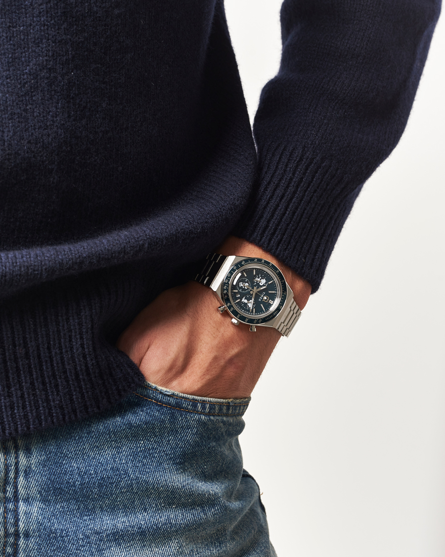 Hombres | Timex Timex X Peanuts Q Chronograph Snoopy 40mm Blue Dial | Timex | X Peanuts Q Chronograph Snoopy 40mm Blue Dial