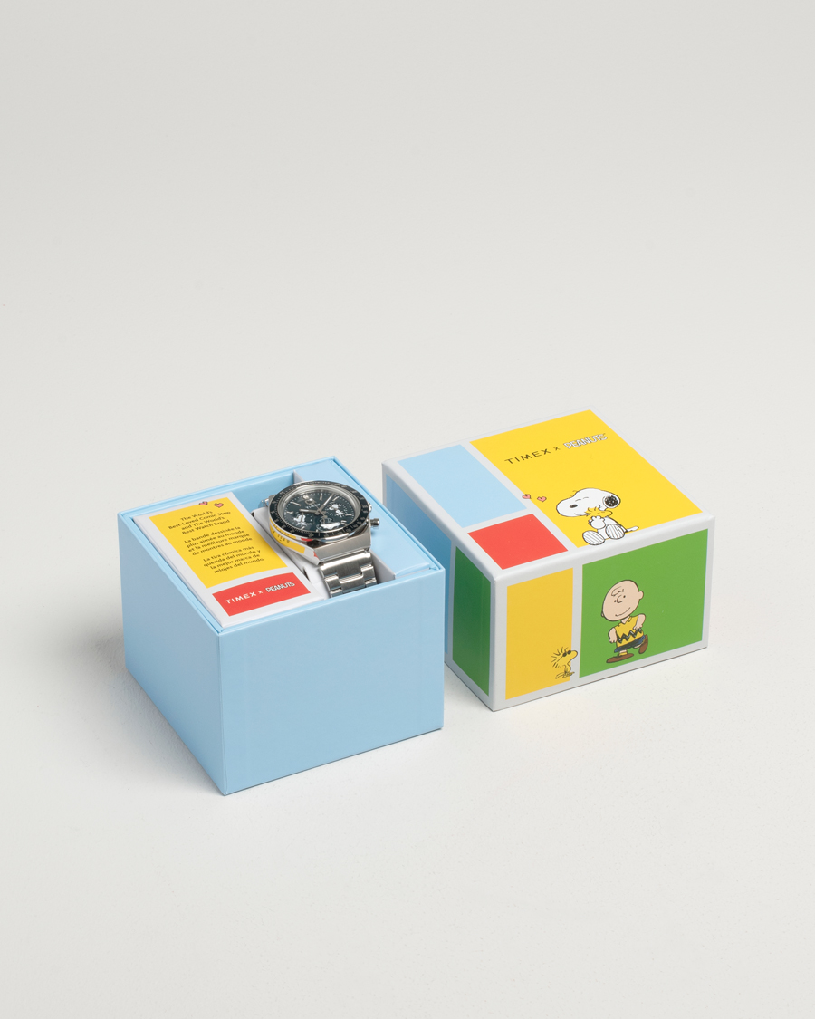 Hombres | Timex Timex X Peanuts Q Chronograph Snoopy 40mm Blue Dial | Timex | X Peanuts Q Chronograph Snoopy 40mm Blue Dial