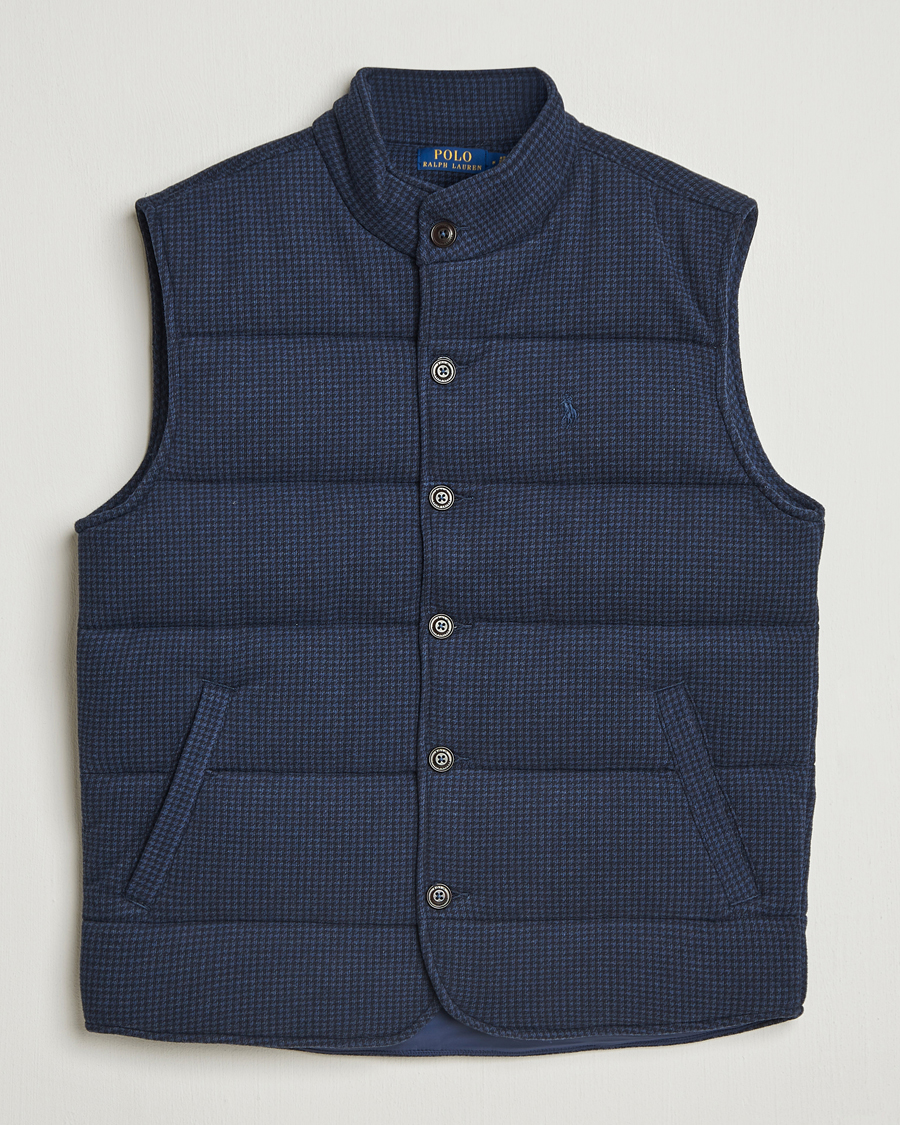 Hombres | Chalecos | Polo Ralph Lauren | Knitted Dogtooth Vest Winter Navy Heather