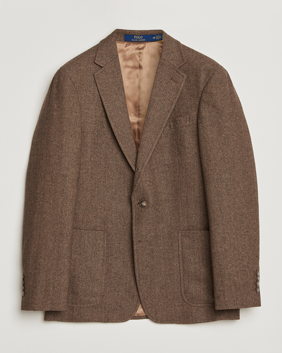 Hombres | Blazers | Polo Ralph Lauren | Herringbone Single Breasted Sportcoat Brown/Tan