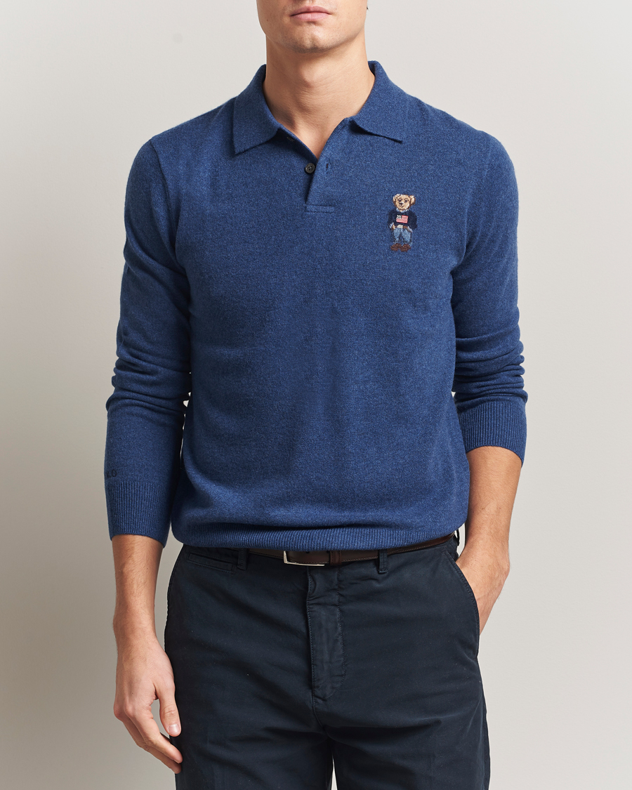 Hombres | Polos | Polo Ralph Lauren | Washed Long Sleeve Bear Polo Rustic Navy Heather