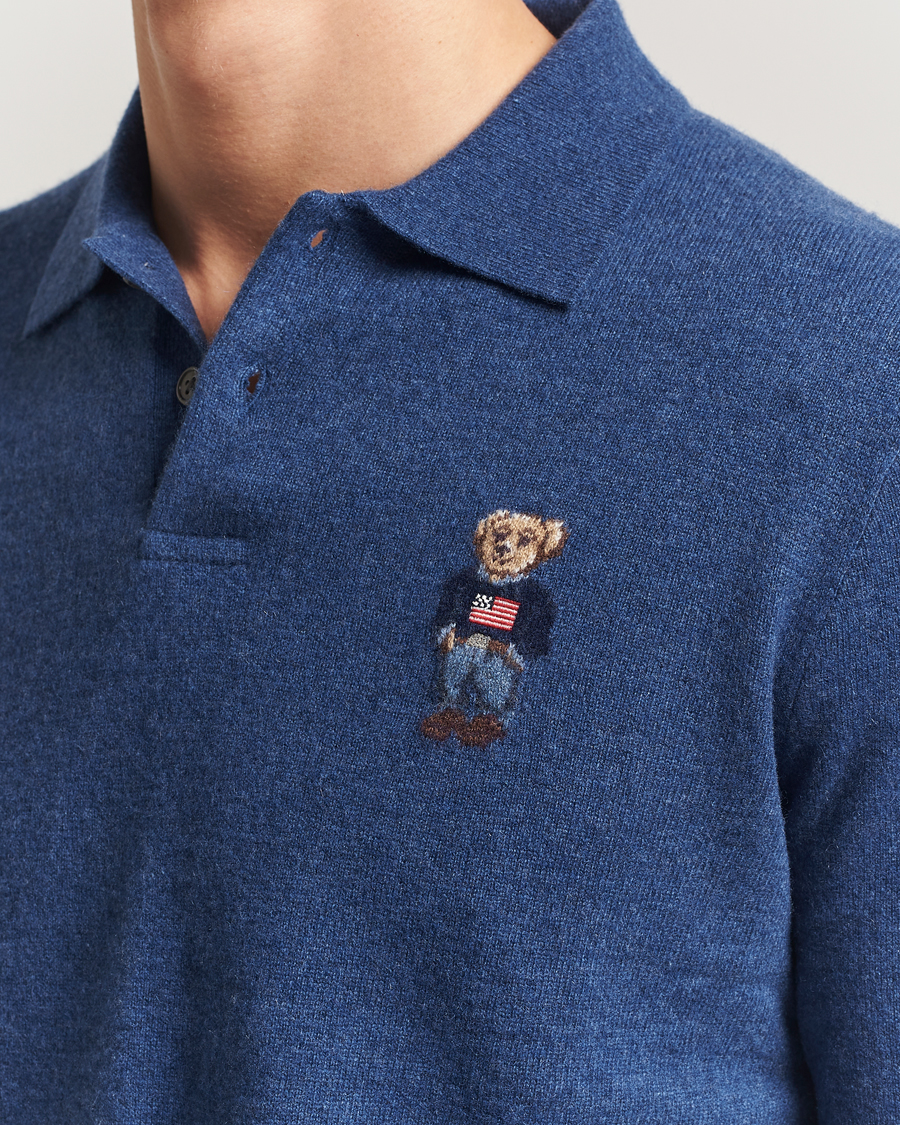 Hombres | Polos | Polo Ralph Lauren | Washed Long Sleeve Bear Polo Rustic Navy Heather