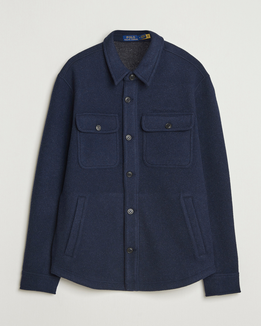 Hombres | Camisas | Polo Ralph Lauren | Brushed Double Knitted Overshirt Worth Navy Heather
