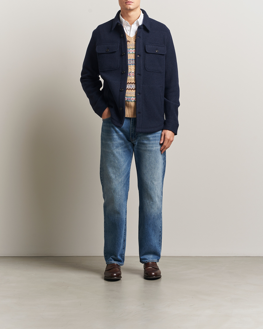 Hombres | Camisas | Polo Ralph Lauren | Brushed Double Knitted Overshirt Worth Navy Heather