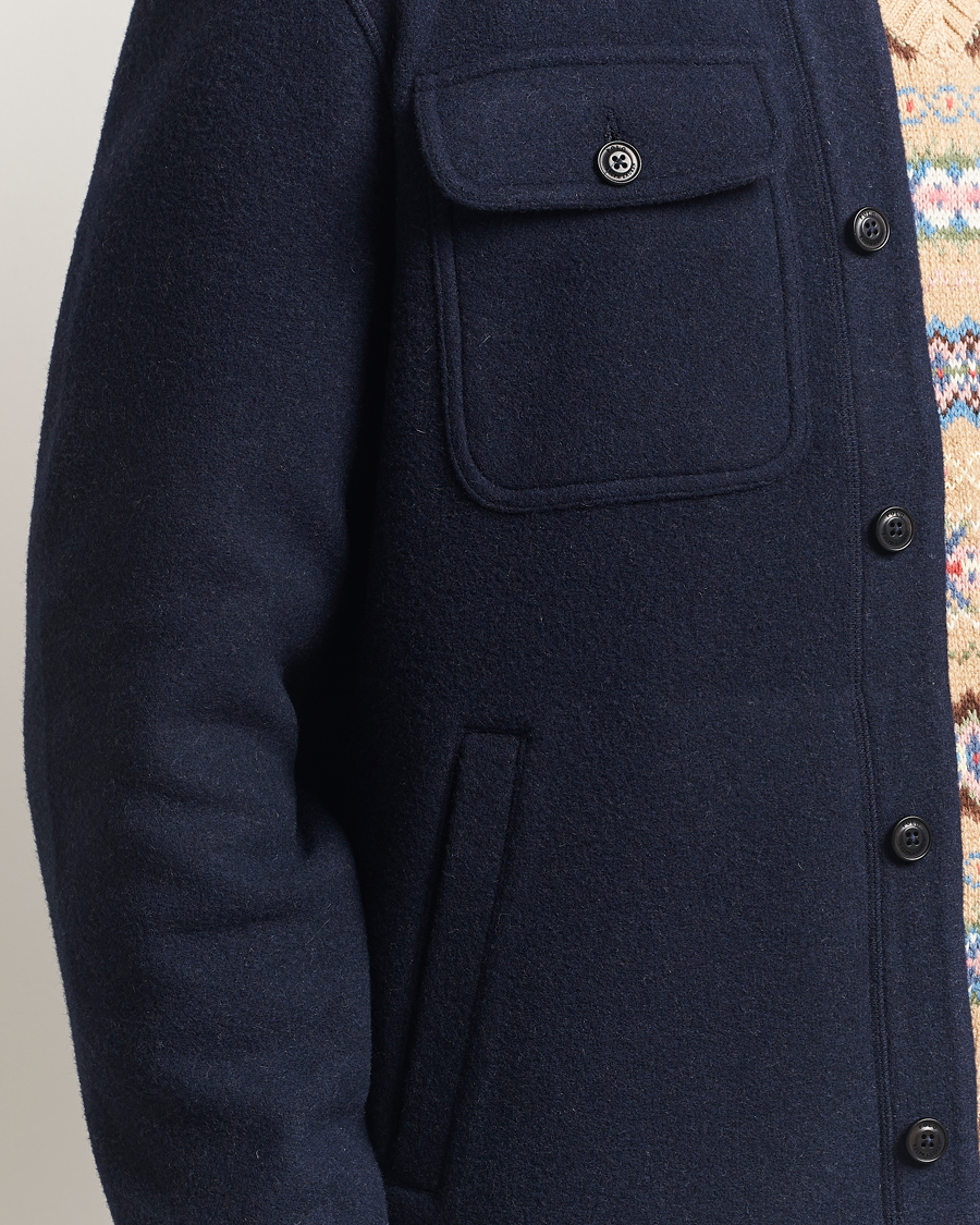 Hombres | Camisas | Polo Ralph Lauren | Brushed Double Knitted Overshirt Worth Navy Heather