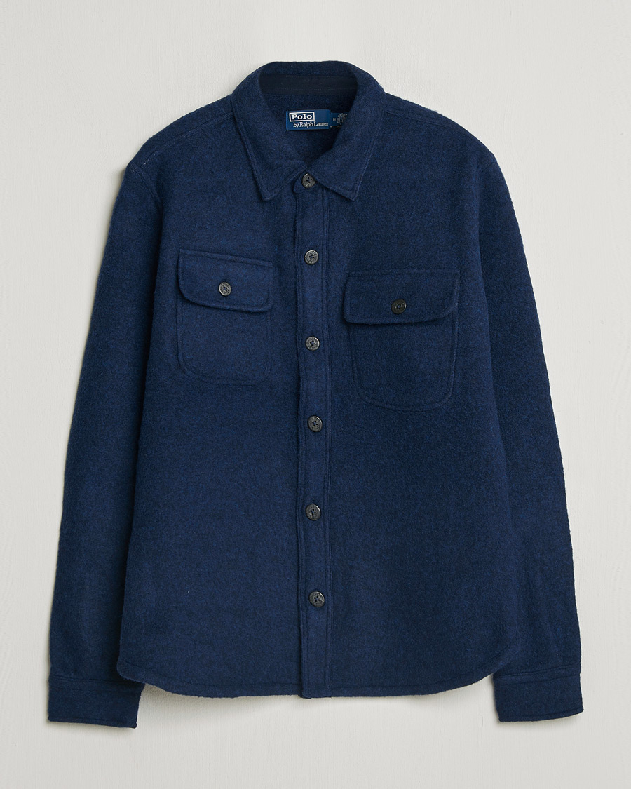 Hombres | Camisas | Polo Ralph Lauren | Felted Wool Pocket Shirt RL Navy