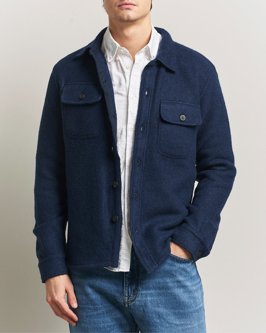 Hombres | Camisas | Polo Ralph Lauren | Felted Wool Pocket Shirt RL Navy