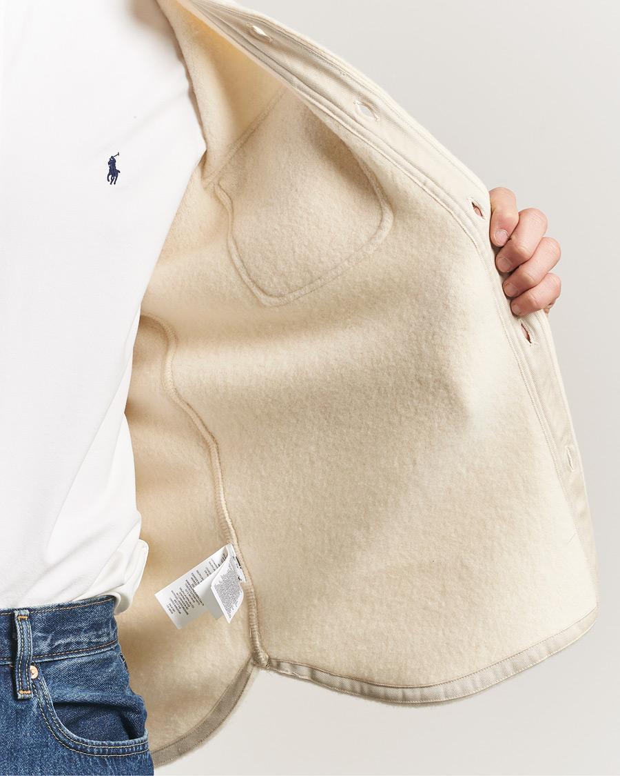 Hombres | Camisas | Polo Ralph Lauren | Felted Wool Pocket Shirt Andover Cream