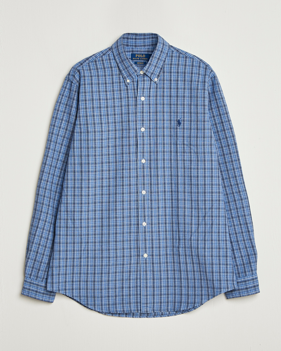 Hombres | Camisas | Polo Ralph Lauren | Custom Fit Checked Shirt Blue Heather Multi