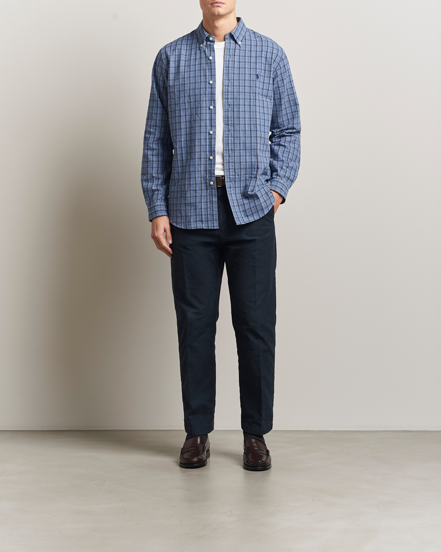 Hombres | Camisas | Polo Ralph Lauren | Custom Fit Checked Shirt Blue Heather Multi