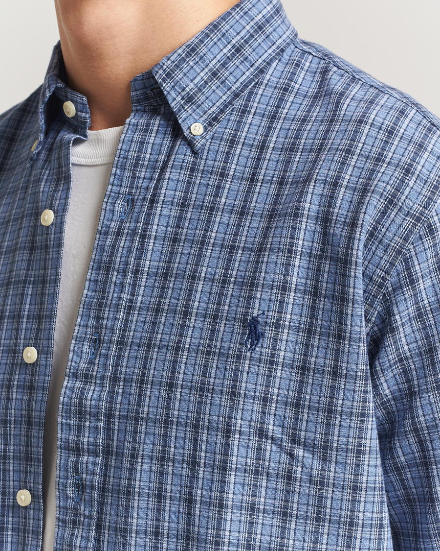 Hombres | Camisas | Polo Ralph Lauren | Custom Fit Checked Shirt Blue Heather Multi