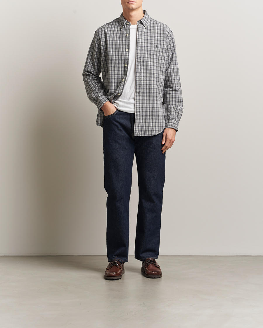 Hombres | Camisas | Polo Ralph Lauren | Custom Fit Checked Shirt Grey Heather Multi