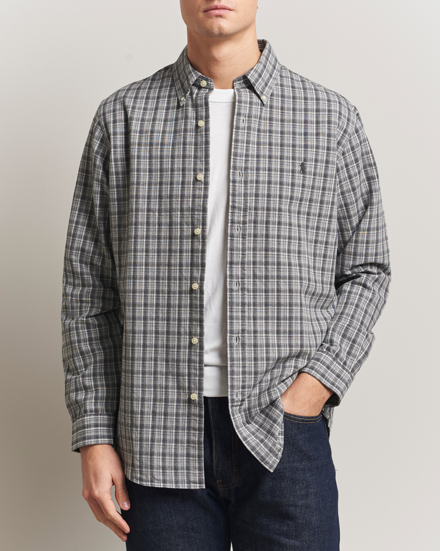 Hombres | Camisas | Polo Ralph Lauren | Custom Fit Checked Shirt Grey Heather Multi
