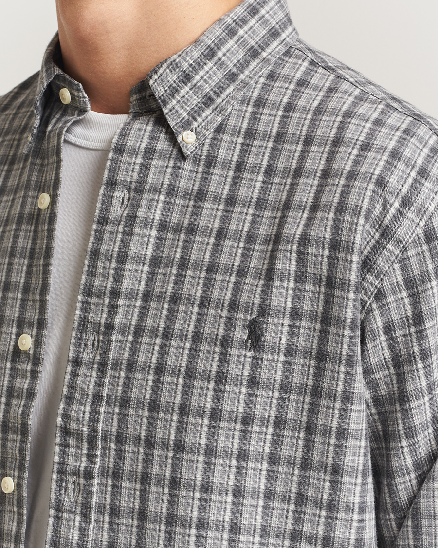 Hombres | Camisas | Polo Ralph Lauren | Custom Fit Checked Shirt Grey Heather Multi