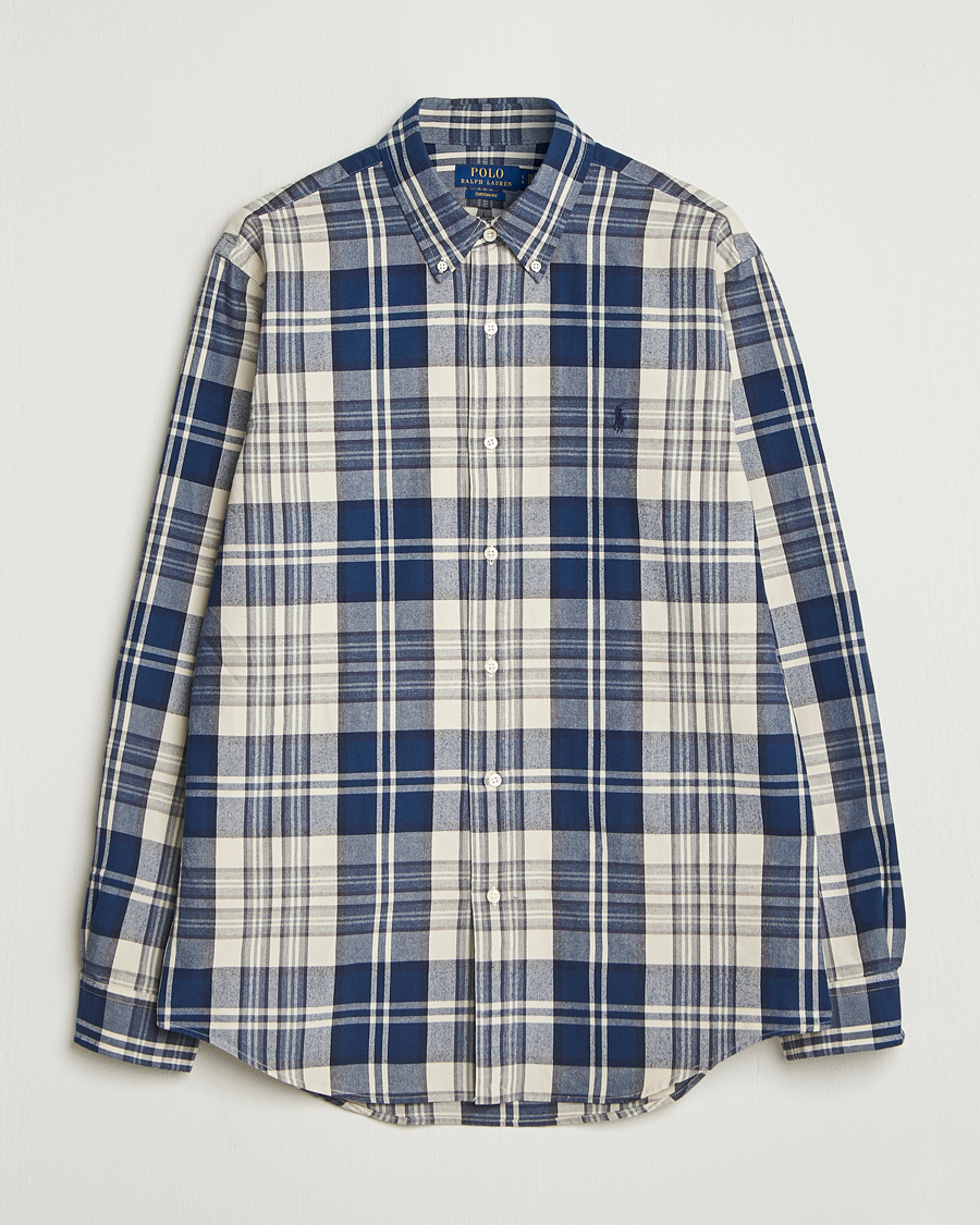Hombres | Camisas | Polo Ralph Lauren | Custom Fit Checked Shirt White/Navy Multi