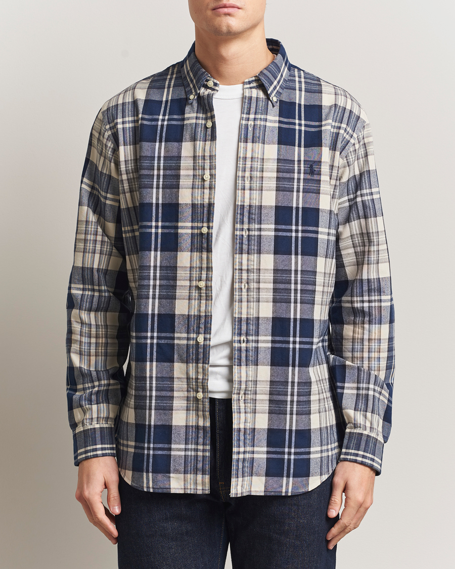 Hombres | Camisas | Polo Ralph Lauren | Custom Fit Checked Shirt White/Navy Multi