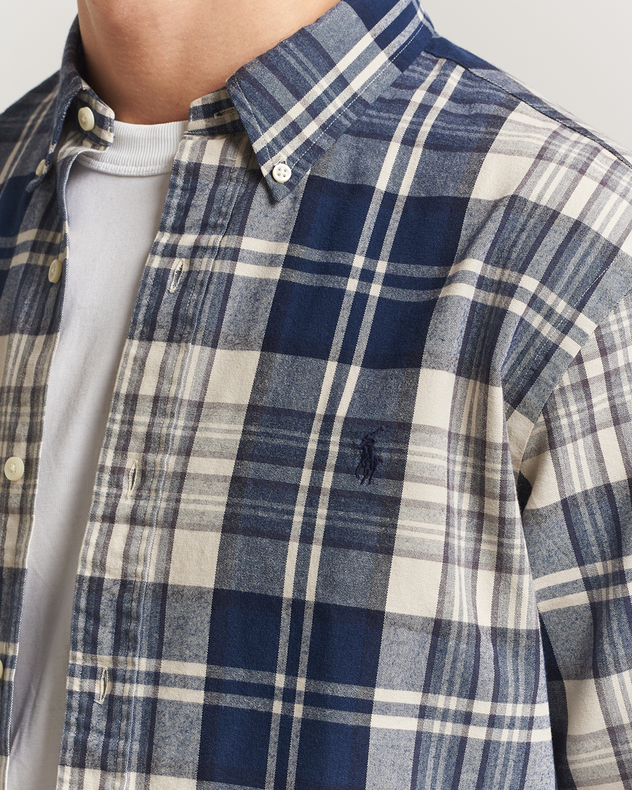 Hombres | Camisas | Polo Ralph Lauren | Custom Fit Checked Shirt White/Navy Multi