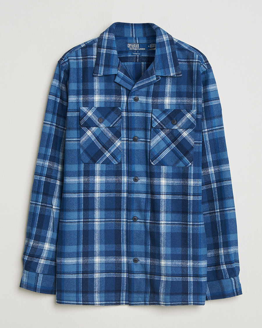 Hombres | Camisas | Polo Ralph Lauren | Plainweave Wool Pocket Shirt Blue Heather Multi