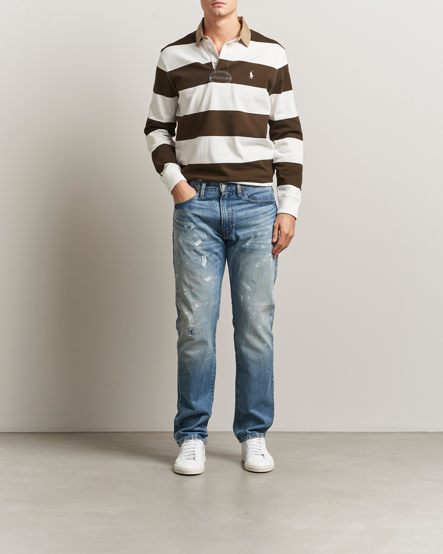 Hombres | Jerséis y prendas de punto | Polo Ralph Lauren | Long Sleeve Rugby Sweater Dark Brown/Cream