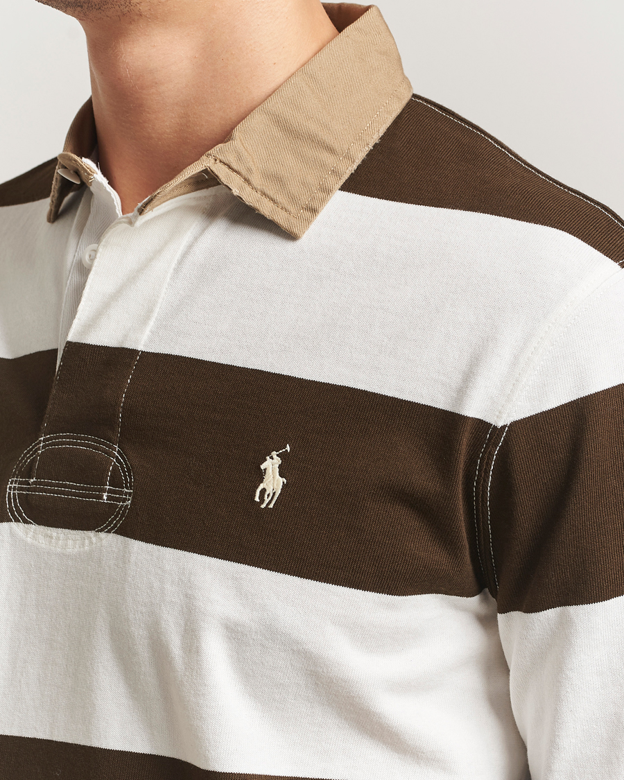 Hombres | Jerséis y prendas de punto | Polo Ralph Lauren | Long Sleeve Rugby Sweater Dark Brown/Cream