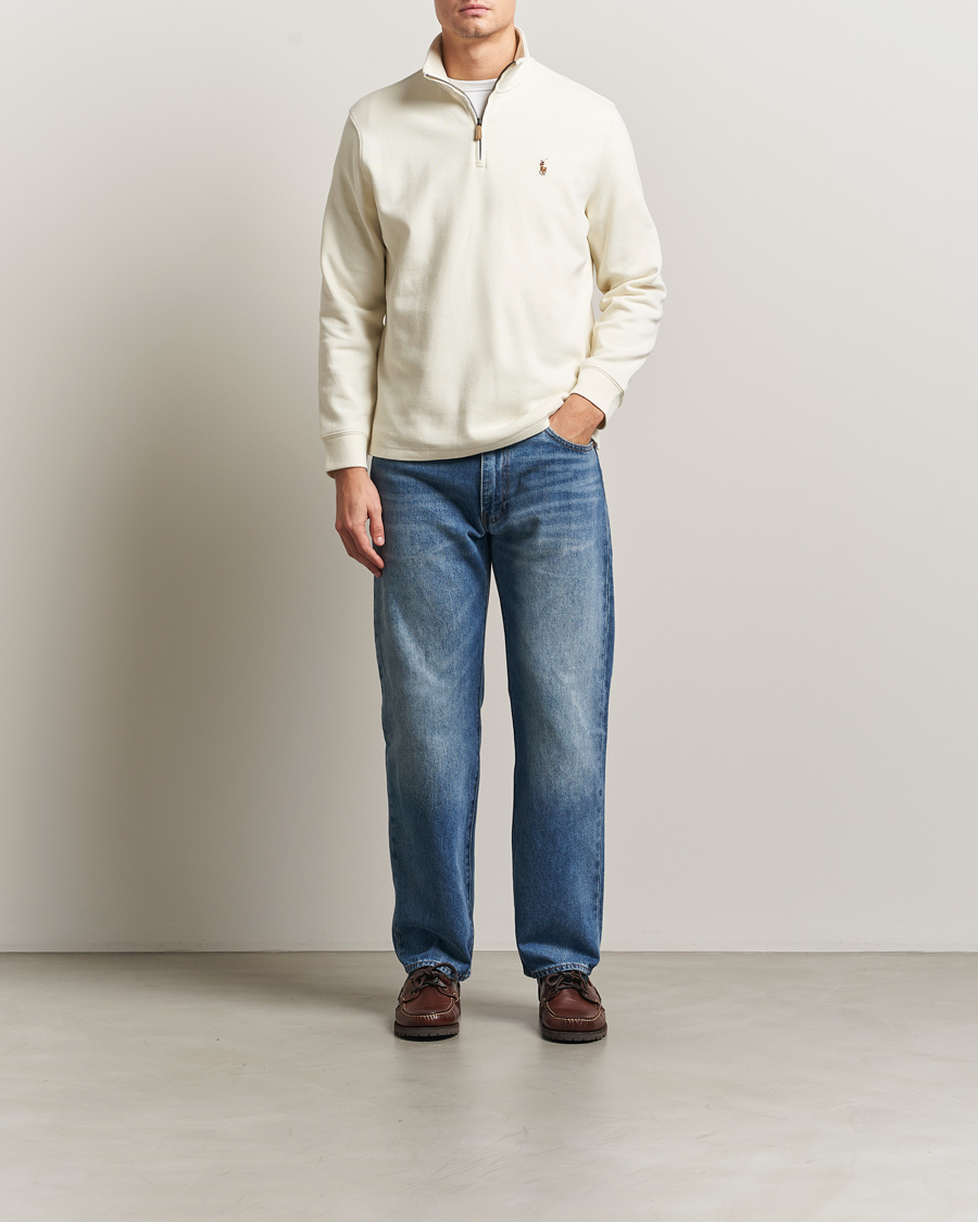 Hombres | Jerséis y prendas de punto | Polo Ralph Lauren | Double Knitted Half Zip Parchment Cream