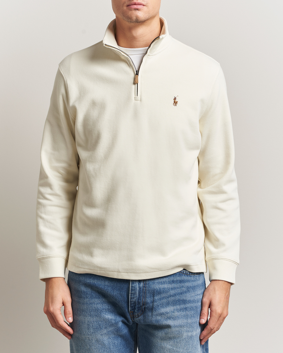 Hombres | Jerséis y prendas de punto | Polo Ralph Lauren | Double Knitted Half Zip Parchment Cream