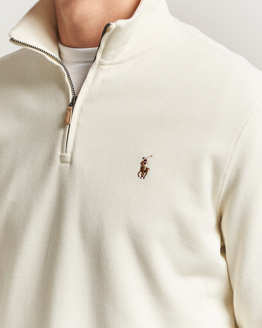 Hombres | Jerséis y prendas de punto | Polo Ralph Lauren | Double Knitted Half Zip Parchment Cream