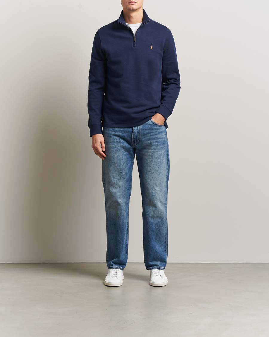 Hombres | Jerséis y prendas de punto | Polo Ralph Lauren | Double Knitted Half Zip Cruise Navy