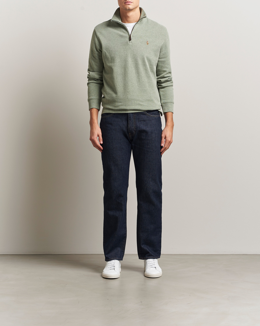 Hombres | Jerséis y prendas de punto | Polo Ralph Lauren | Double Knitted Half Zip Greenery Heather