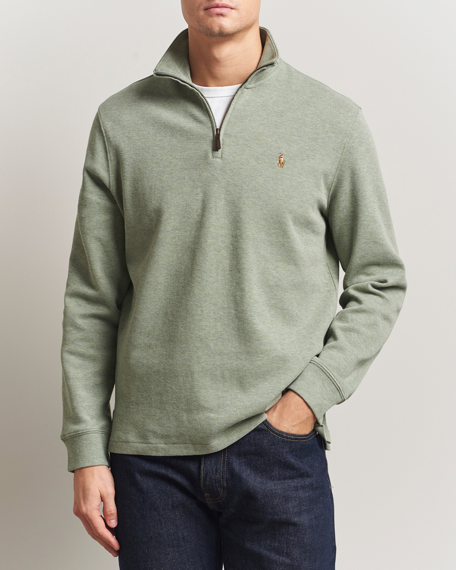 Hombres | Jerséis y prendas de punto | Polo Ralph Lauren | Double Knitted Half Zip Greenery Heather