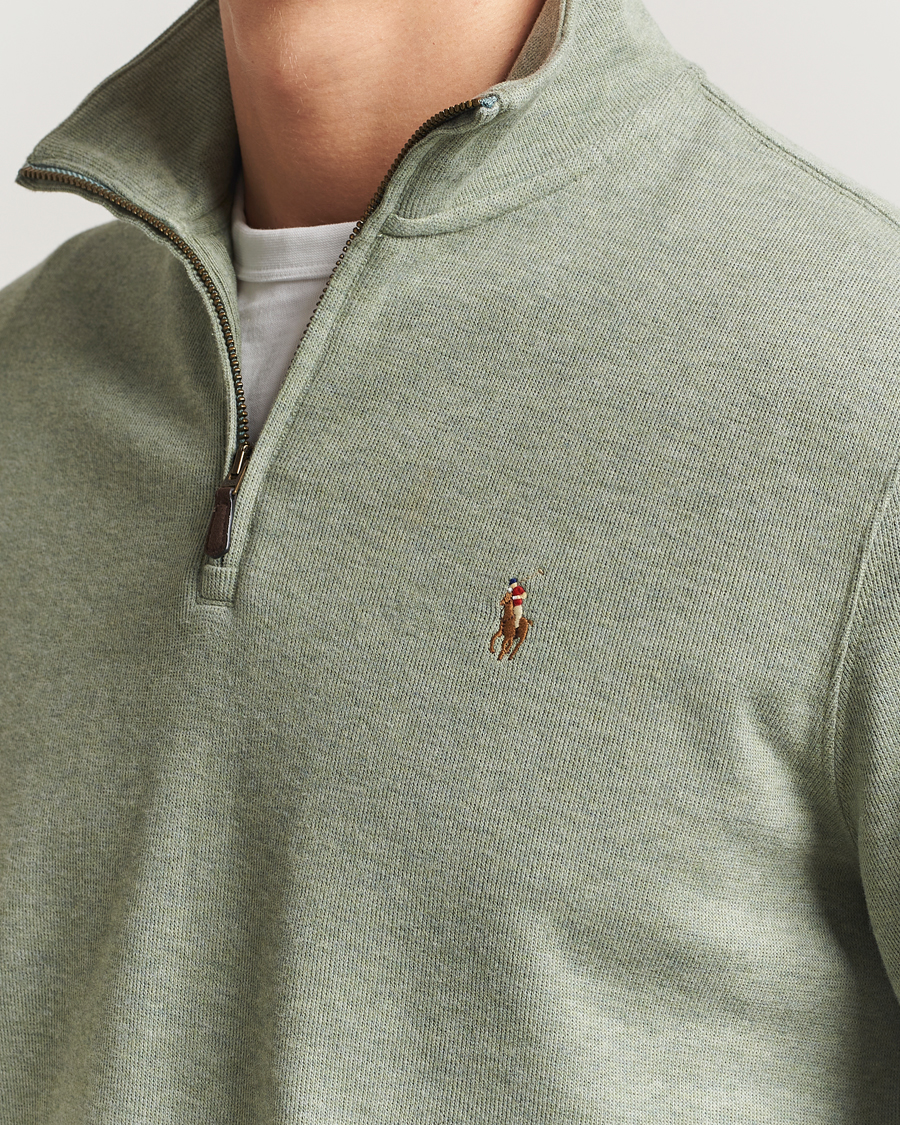 Hombres | Jerséis y prendas de punto | Polo Ralph Lauren | Double Knitted Half Zip Greenery Heather