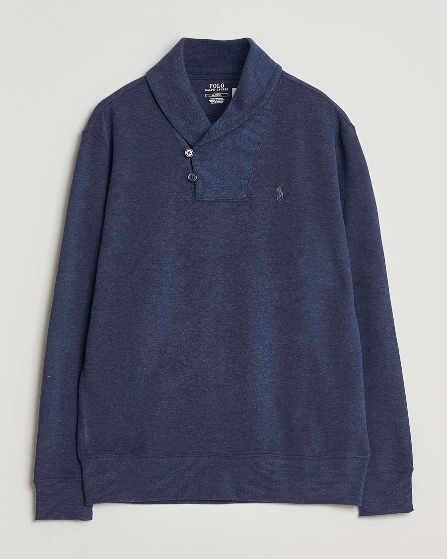 Hombres | Jerséis y prendas de punto | Polo Ralph Lauren | Double Knitted Shawl Collar Sweater Navy Heather