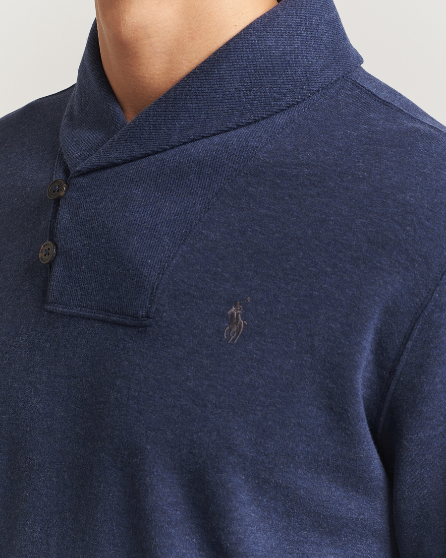 Hombres | Jerséis y prendas de punto | Polo Ralph Lauren | Double Knitted Shawl Collar Sweater Navy Heather