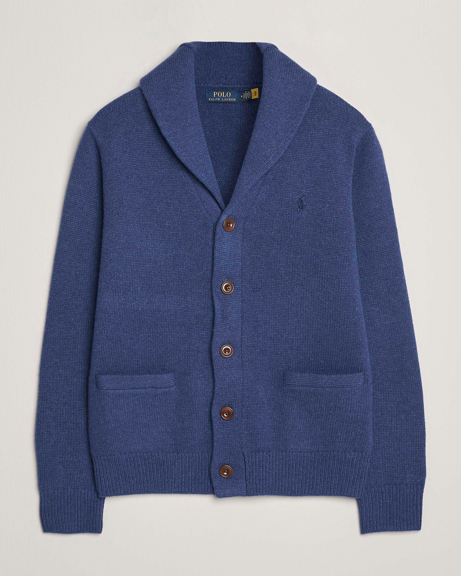 Hombres | Jerséis y prendas de punto | Polo Ralph Lauren | Wool/Cashmere Shawl Collar Cardigan Navy Heather