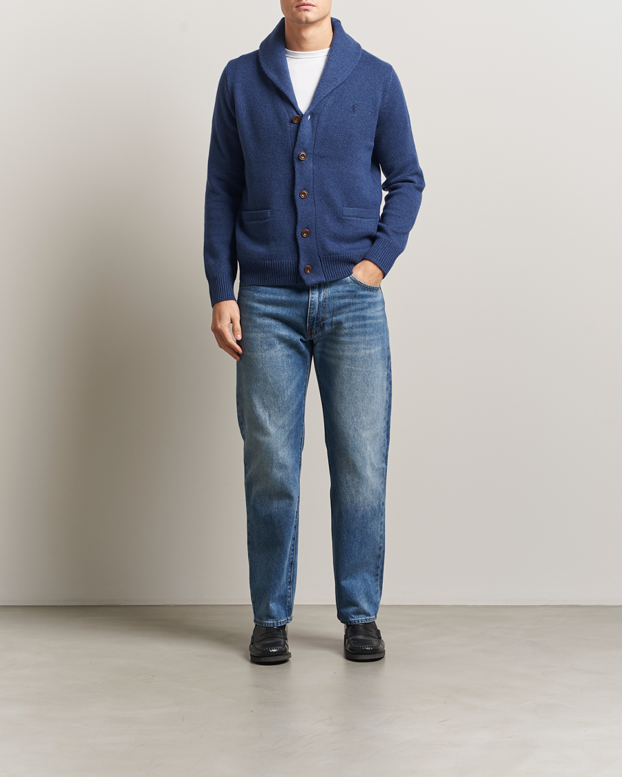 Hombres | Jerséis y prendas de punto | Polo Ralph Lauren | Wool/Cashmere Shawl Collar Cardigan Navy Heather