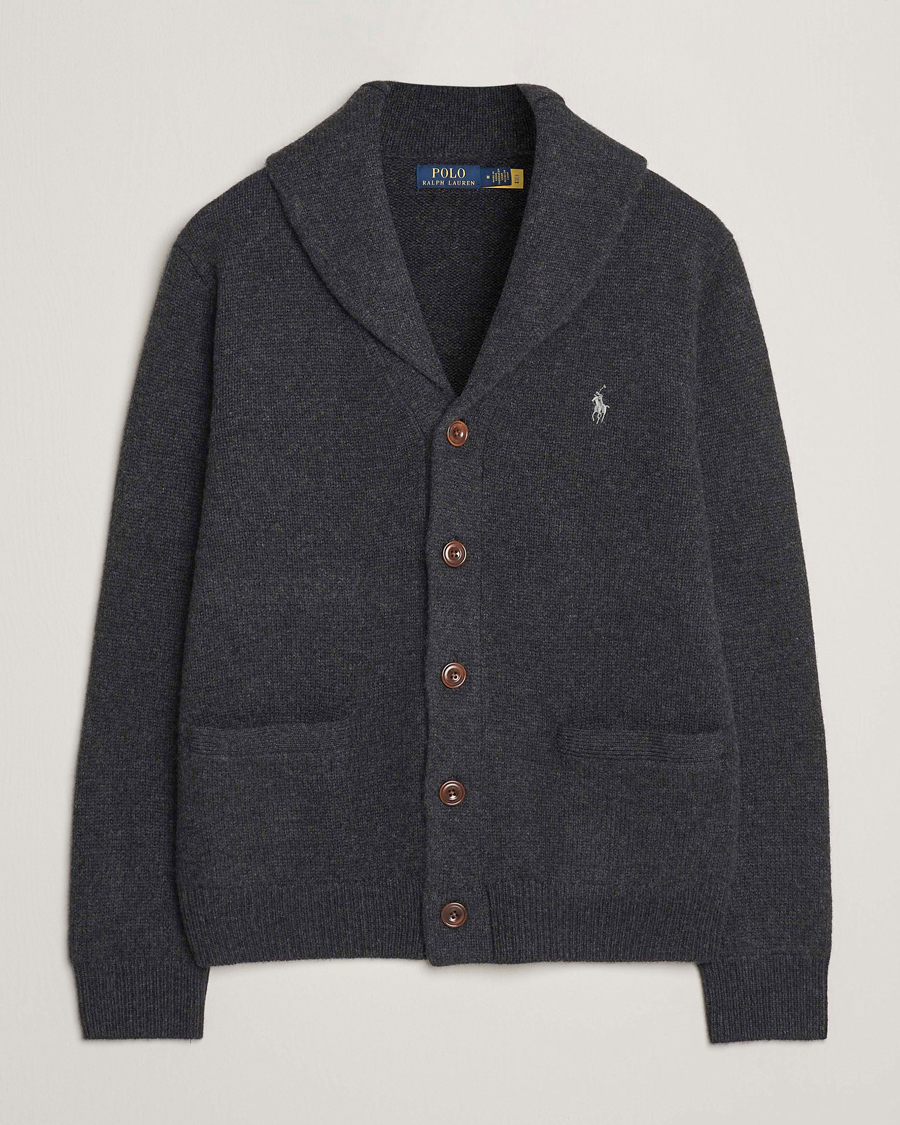 Hombres | Jerséis y prendas de punto | Polo Ralph Lauren | Wool/Cashmere Shawl Collar Cardigan Granite Heather