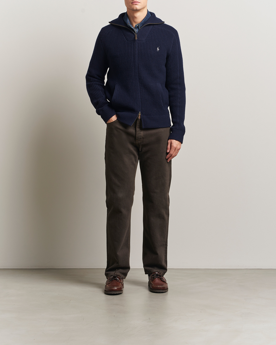 Hombres | Jerséis y prendas de punto | Polo Ralph Lauren | Cotton/Wool Full Zip Hunter Navy